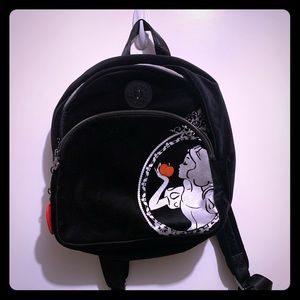 Kipling Snow White Black Velvet Backpack